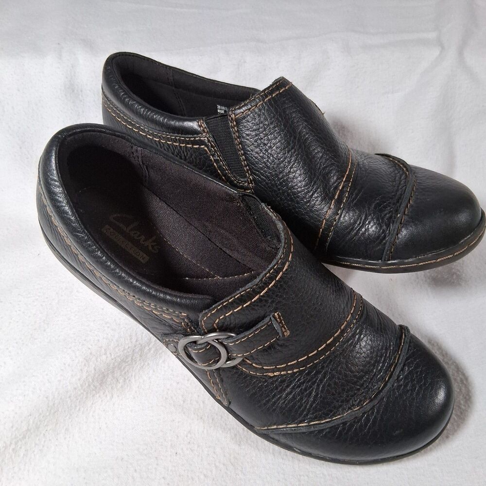Clarks Collection Ashland Indigo Womens Shoe 7.5M Black Leather Loafer #26101710 - Picture 3 of 9